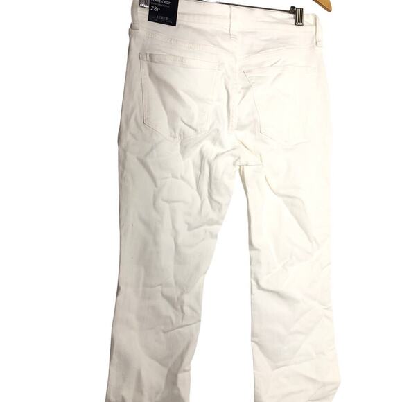 J. Crew Factory Mid Rise Flare Crop Signature Stretch Denim White NWT 28P - Picture 4 of 11
